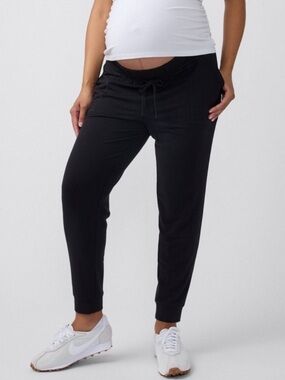 Isabel Maternity by Ingrid & Isabel Black Drawstring Jogger Pants Size M